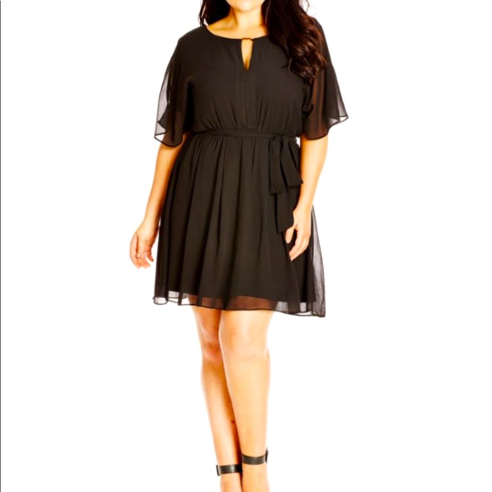 NWT City Chic Black Chiffon Tunic